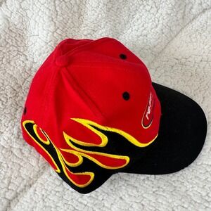 VTG Head Start Reliable Motor Town Hat Mens OSFM Red Black Flame Racing Cap